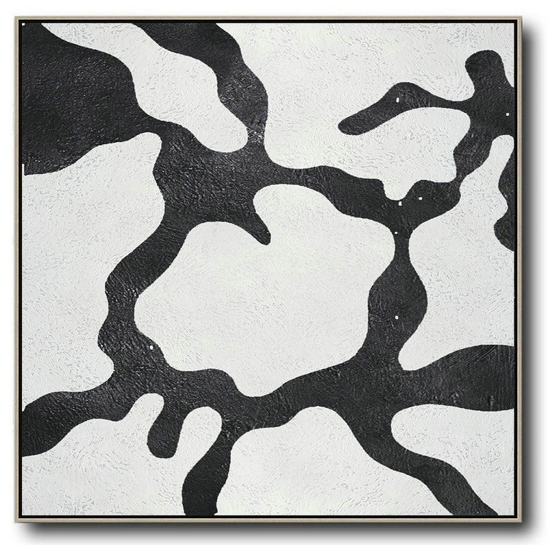 Oversized Canvas Art On Canvas,Oversized Minimal Black And White Painting - Acrylic Painting Large Wall Art